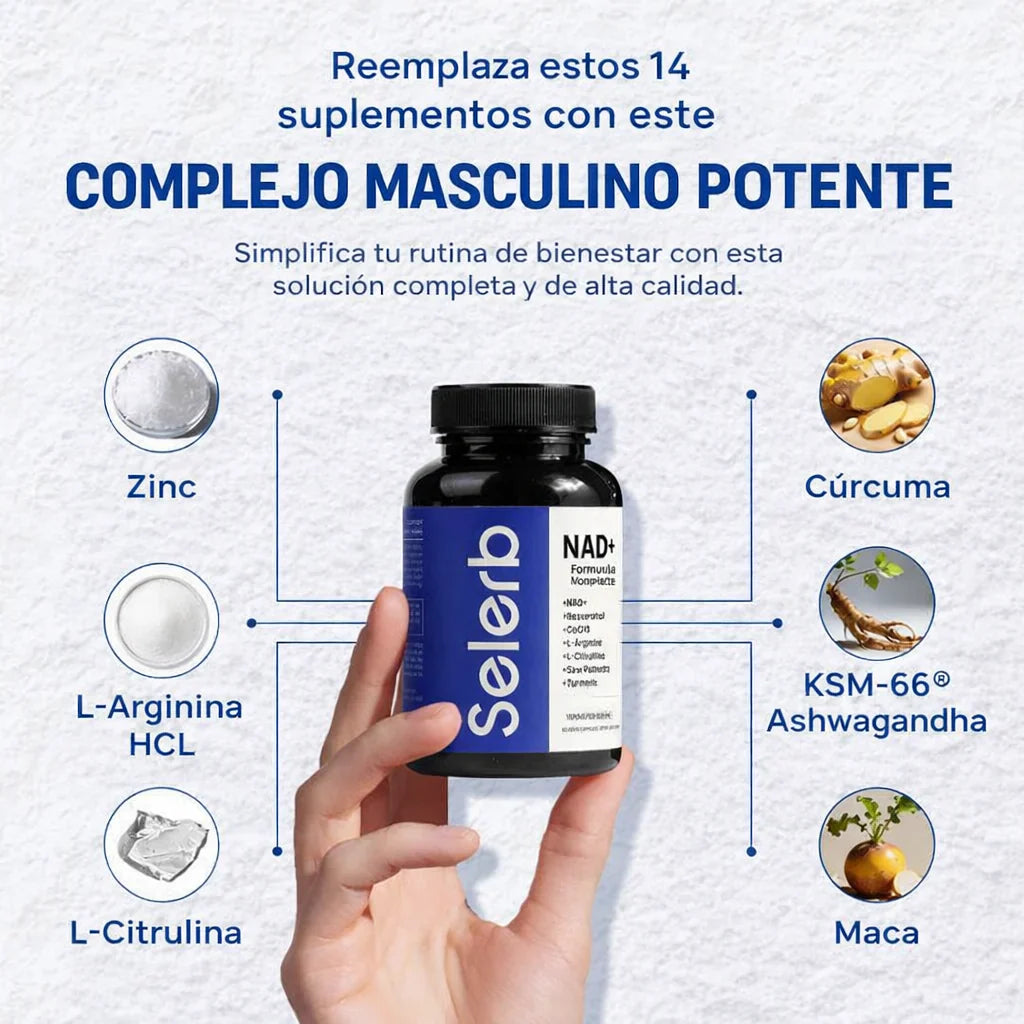 Selerb NAD+ para Hombre – Potencia y Rendimiento Masculino